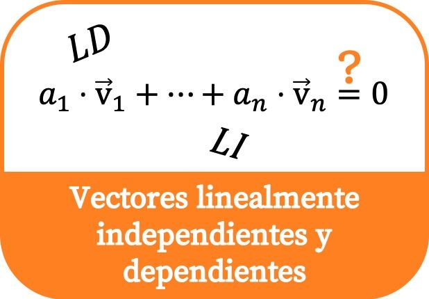 Vectores linealmente independientes y linealmente dependientes